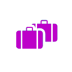 Purple Icon of two suitcases
