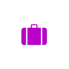 purple icon of a single suitcase